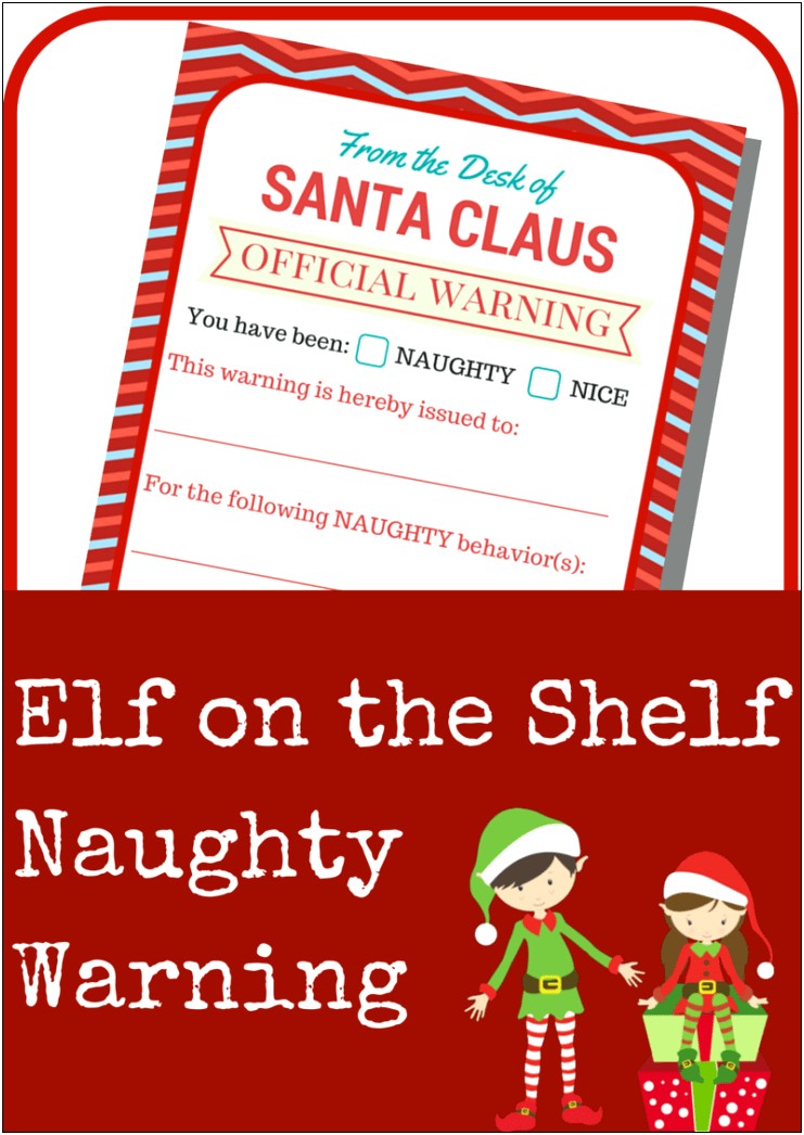 Elf On The Shelf Blank Letter Template Download