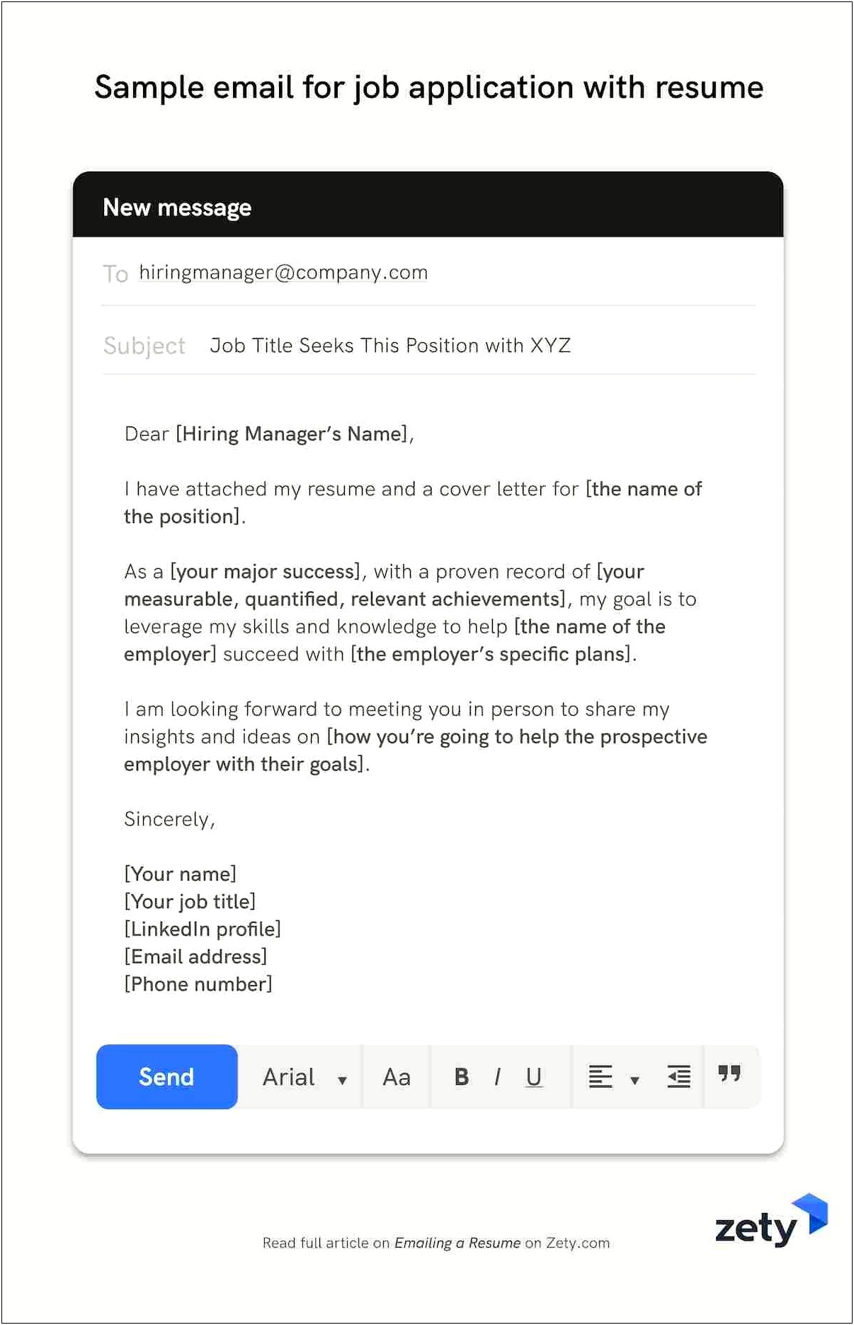 Email For Sending Cover Letter And Resume