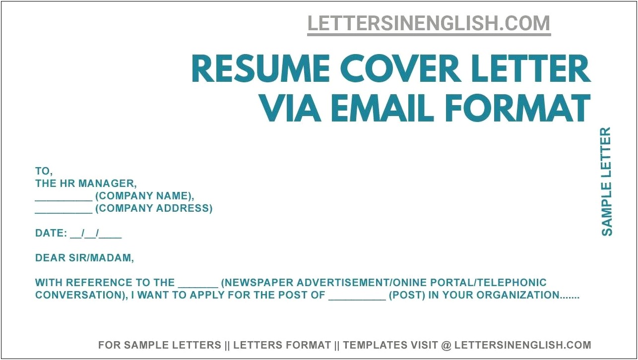 Email Resume And Cover Letter Attached