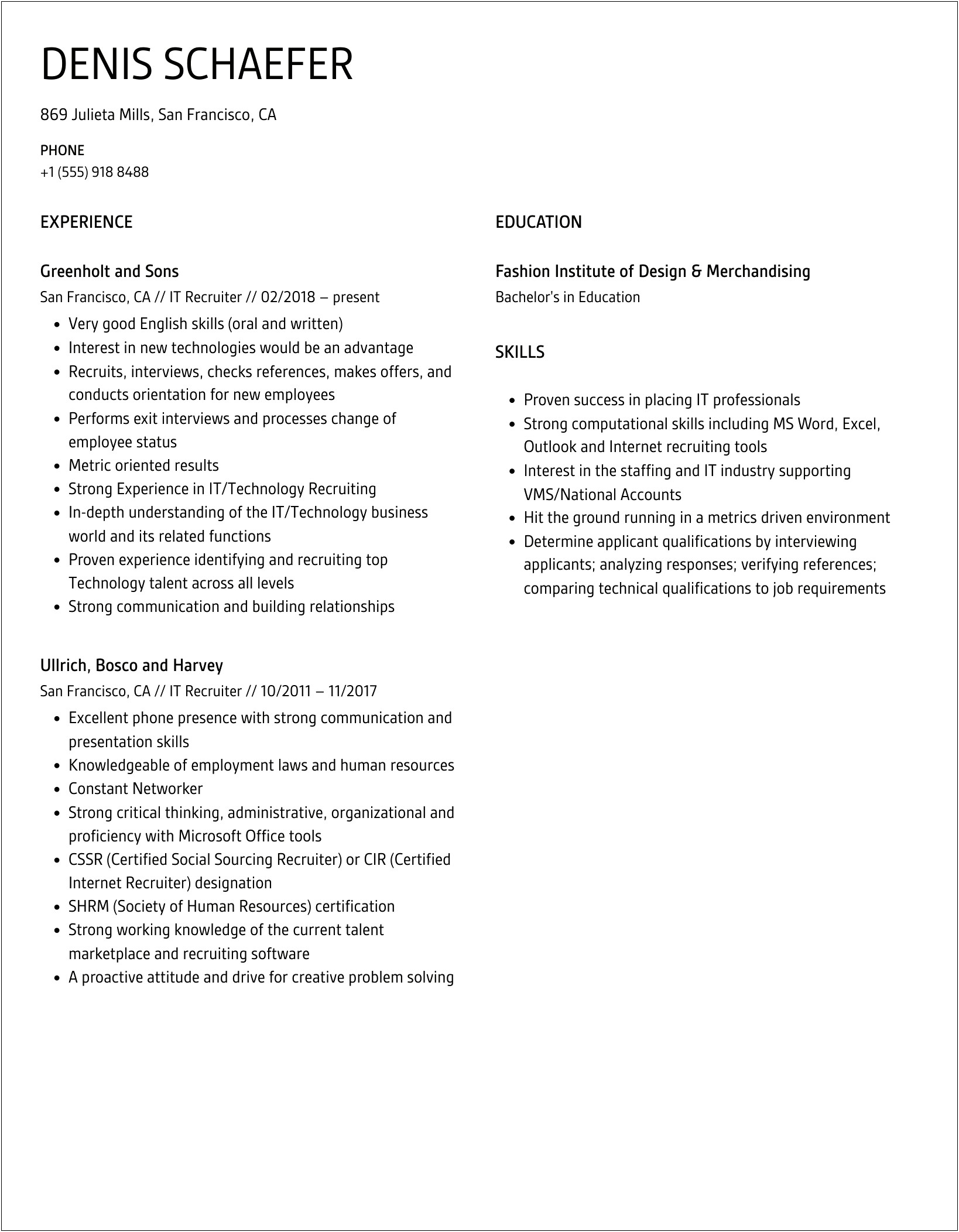 Email To Kelly Services Recruiter With Resume Sample