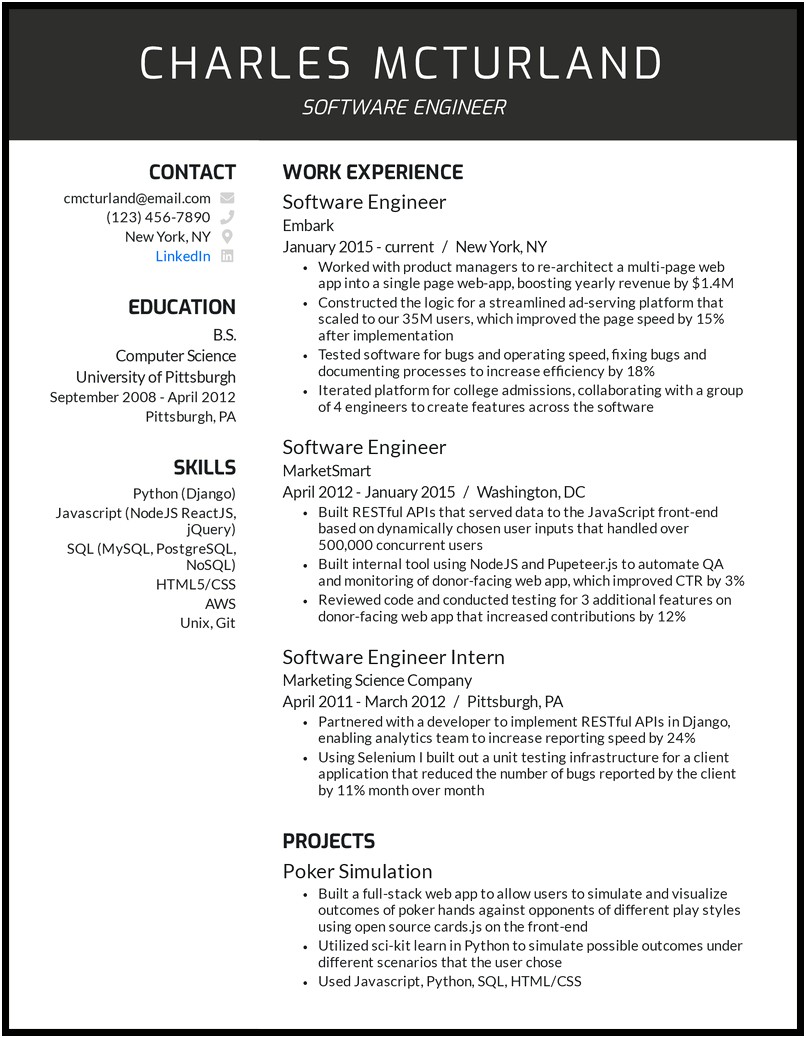 Employee Based Resume Example Developer Level Ii