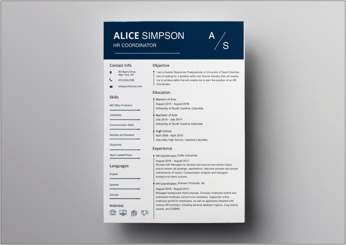 Employee Reference And Resume Template In Australia