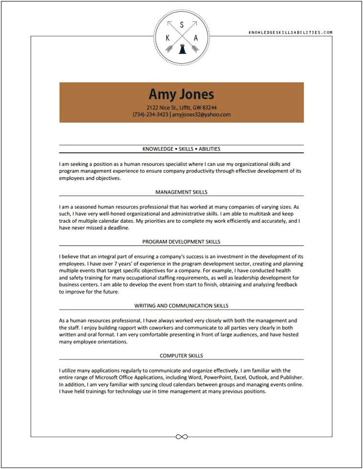 Employees Skills And Abilities For Resume