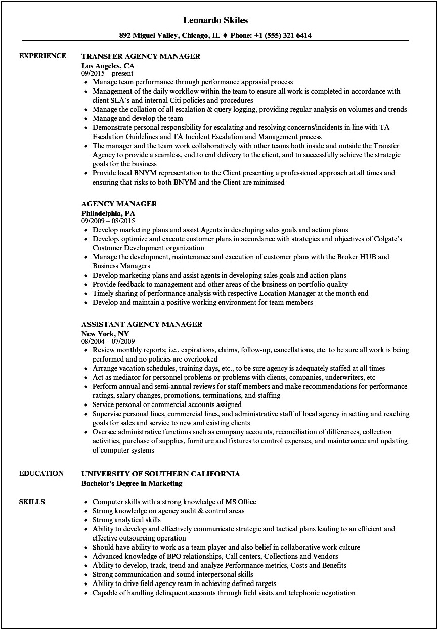 Employment Agency Jobs On Resume Samples