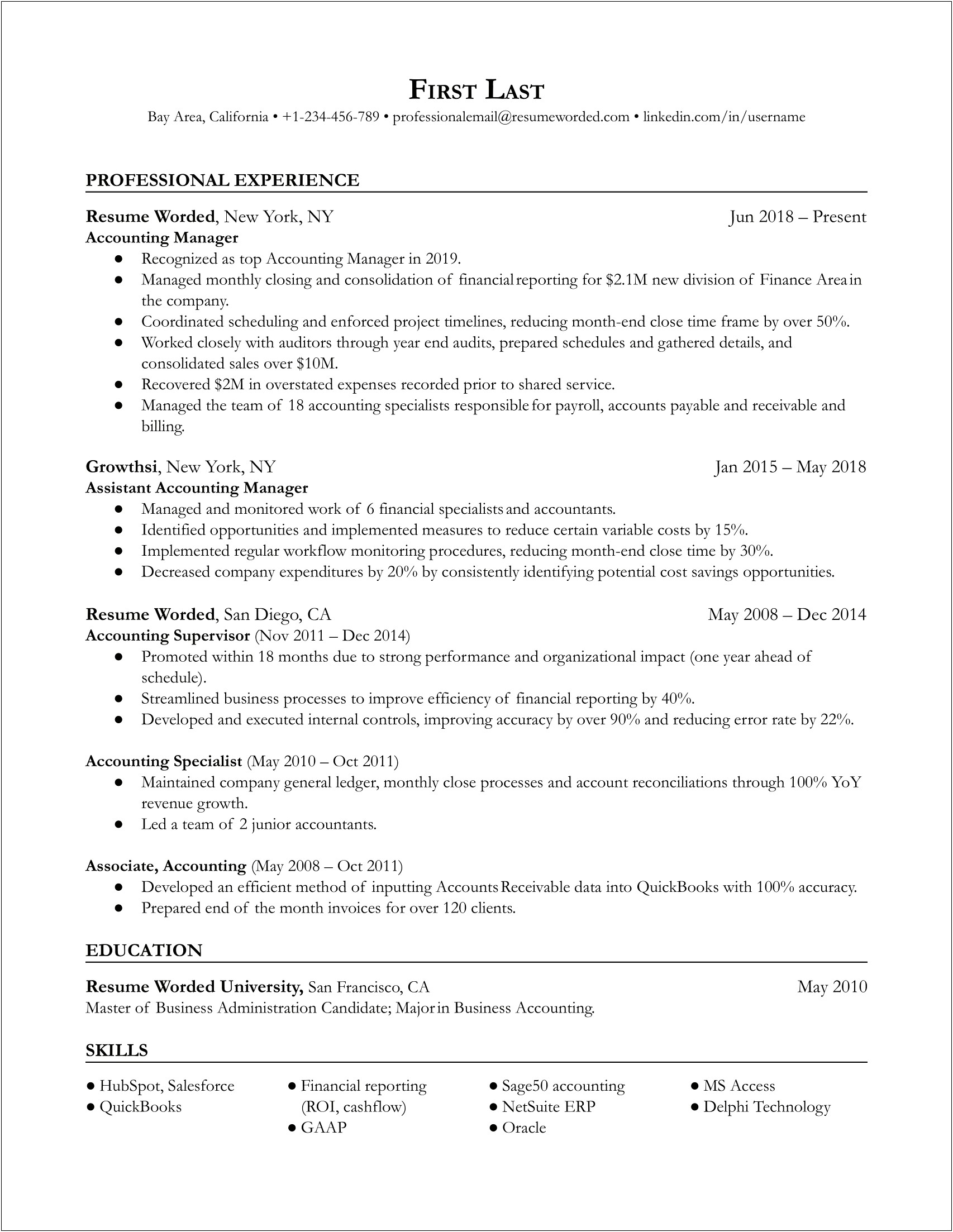 End To End Test Manager Resume