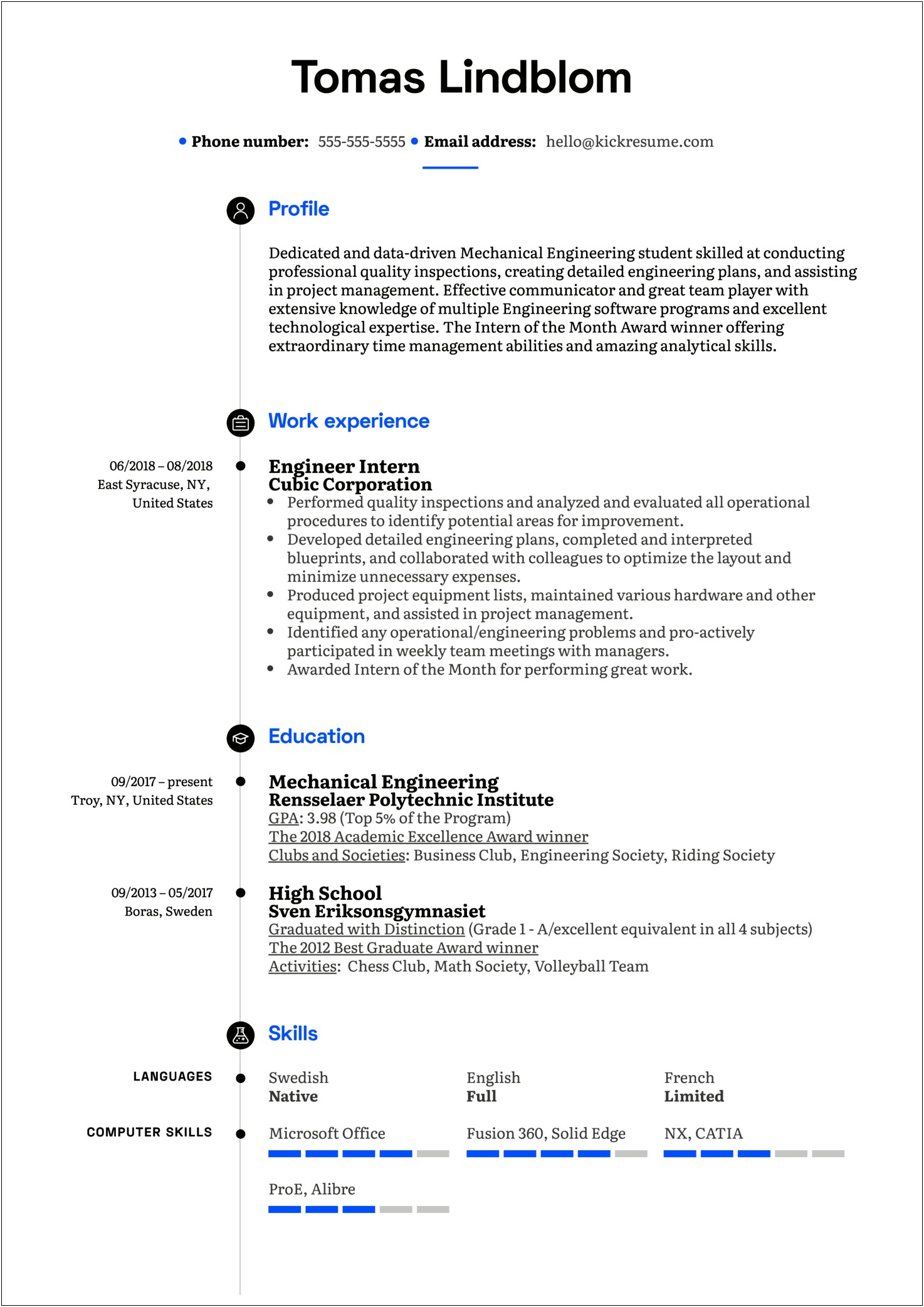 Engineering Intern Job Description For Resume