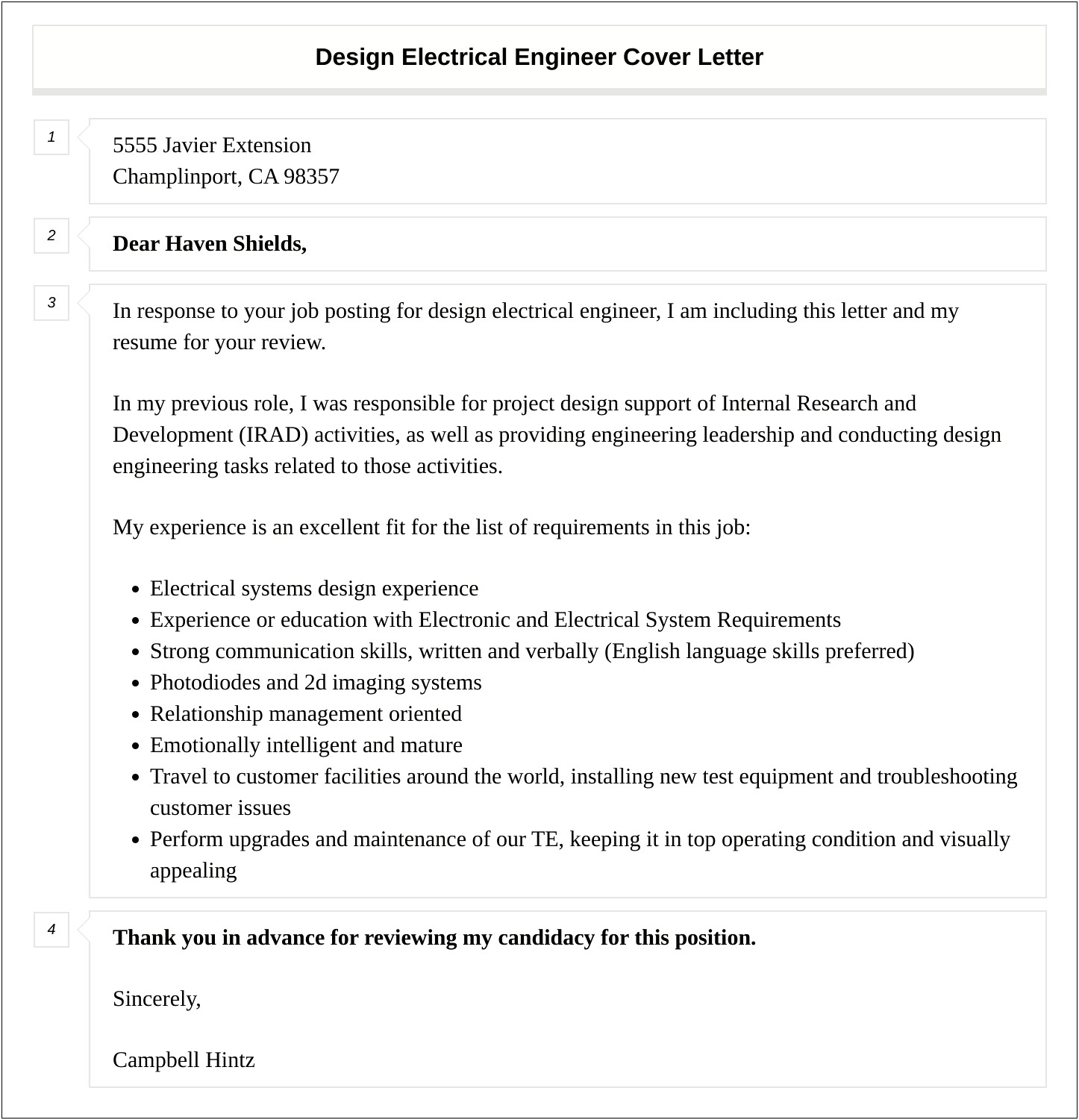 Engineering Resume Cover Letter Electrical Engineering
