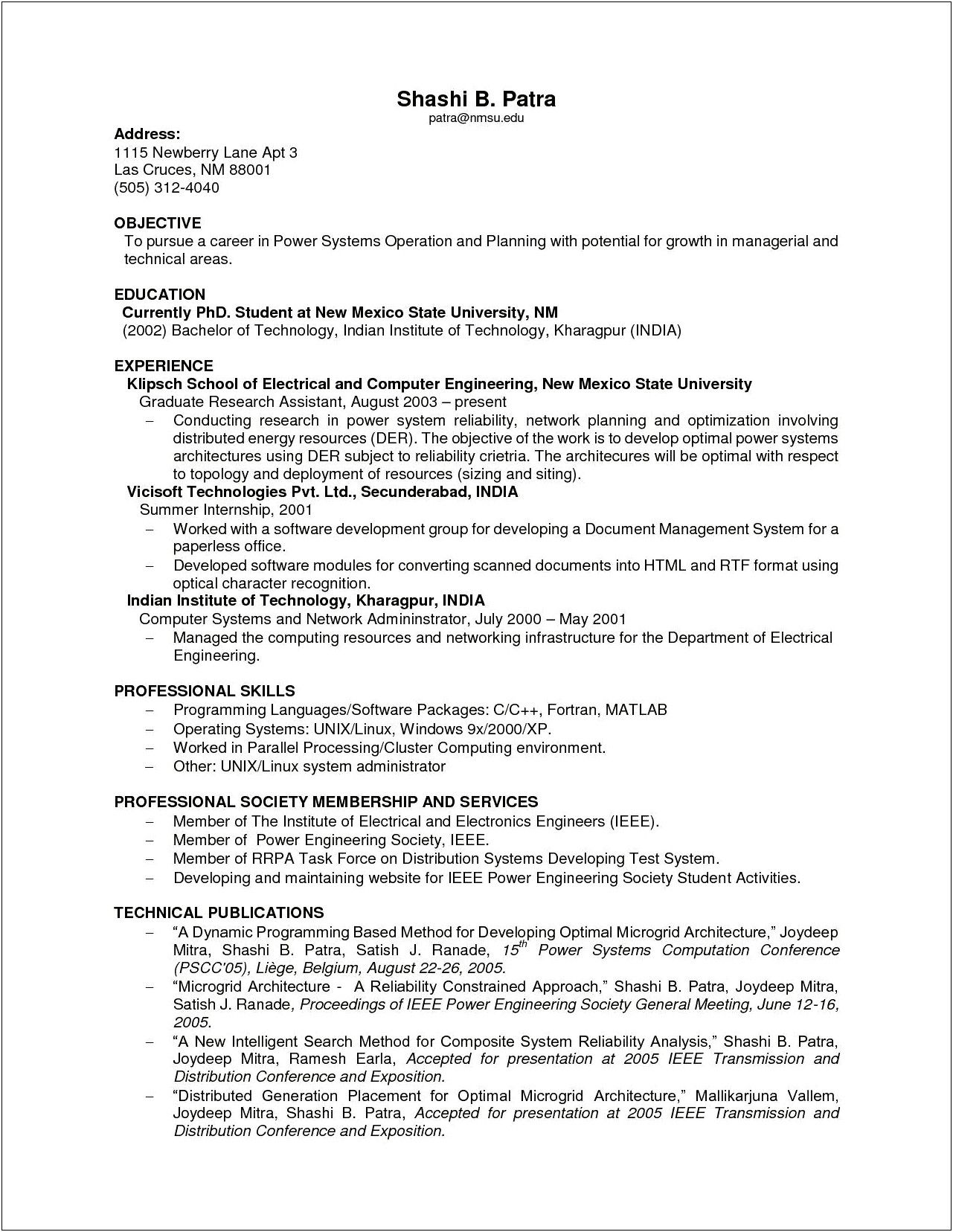 Engineering Resume With No Engineering Experience