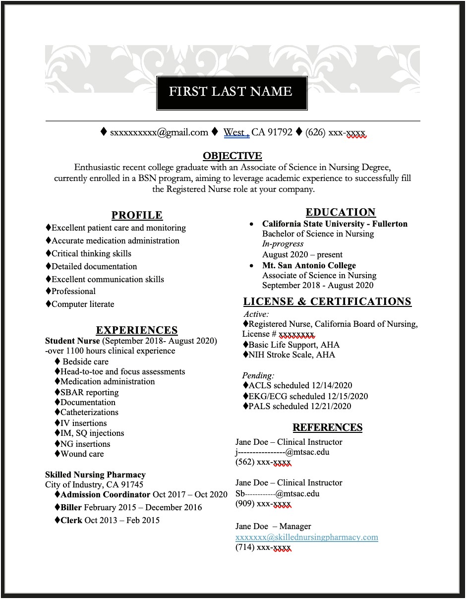 Enrolled Nurse Job Description For Resume