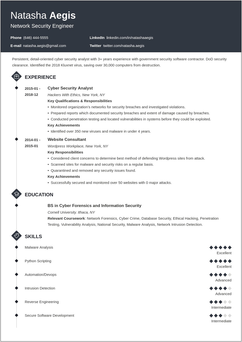 Entry Level Cyber Security Resume No Experience