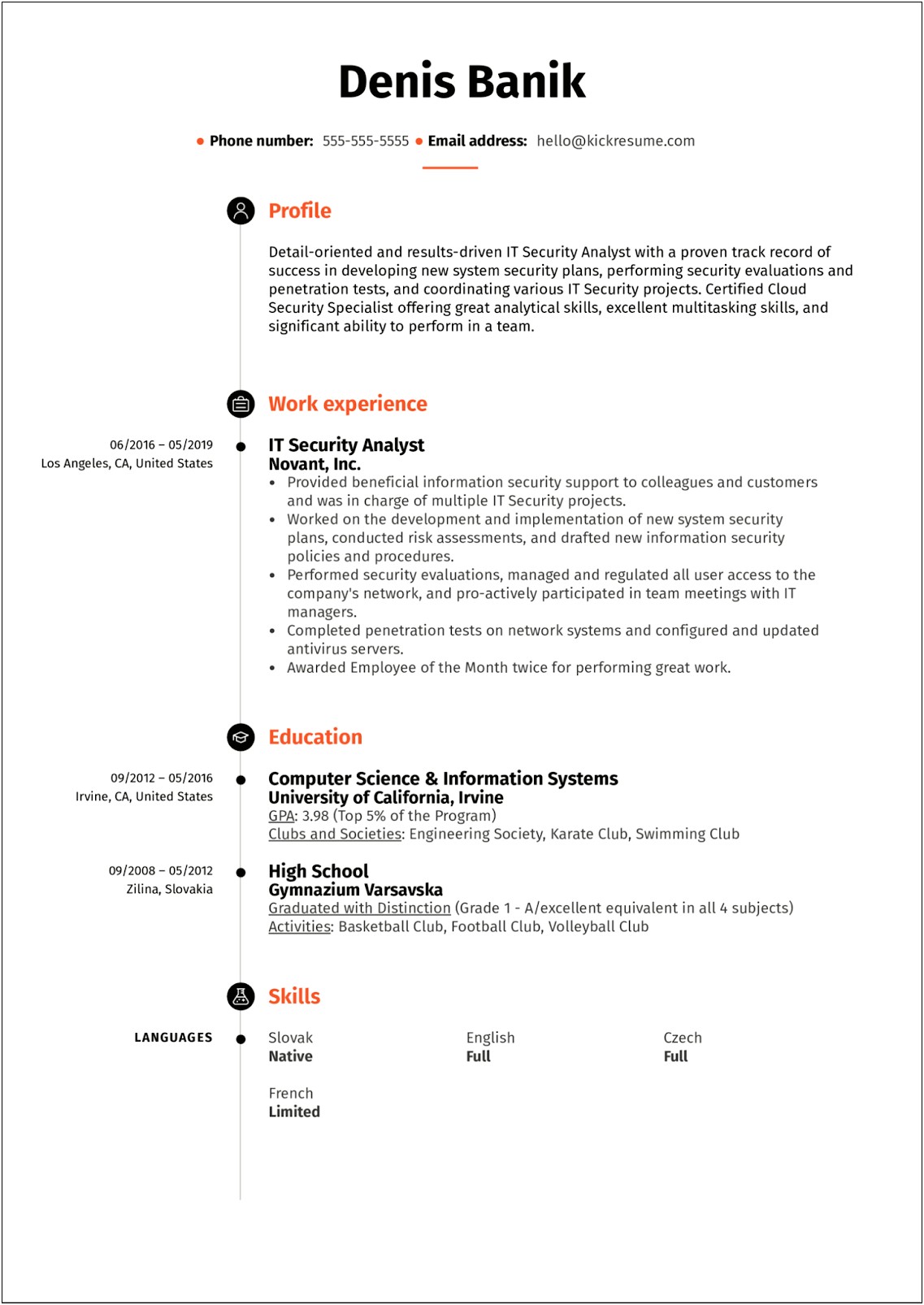 Entry Level Cyber Security Resume Summary