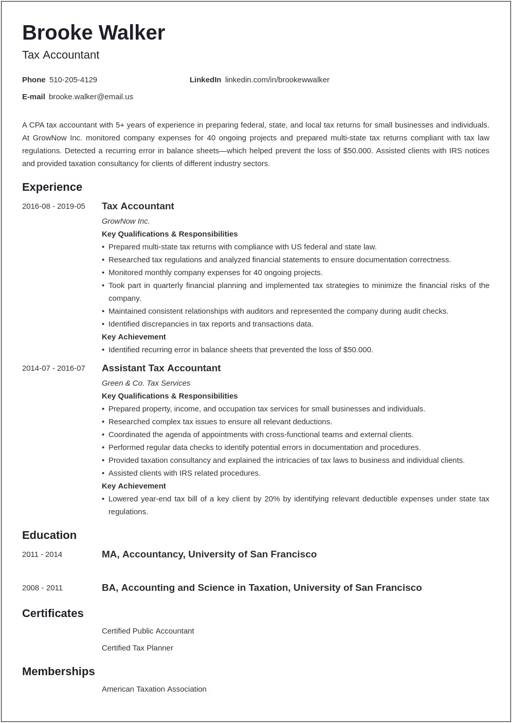 Entry Level Enrolled Agent Resume Examples