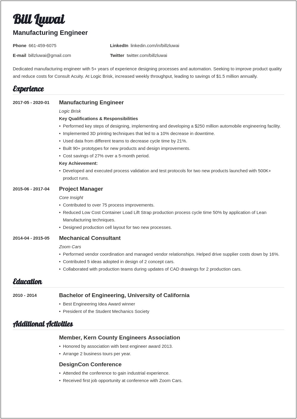 Entry Level Environmental Engineering Resume Examples