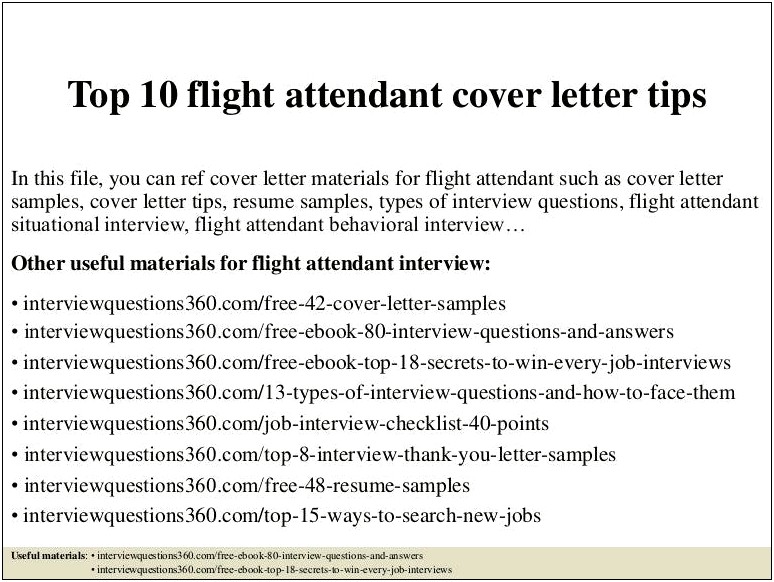 Entry Level Flight Attendant Resume No Experience