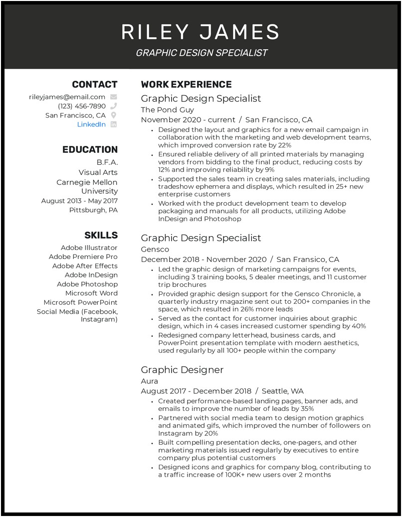Entry Level Graphic Design Resume Summary Statement