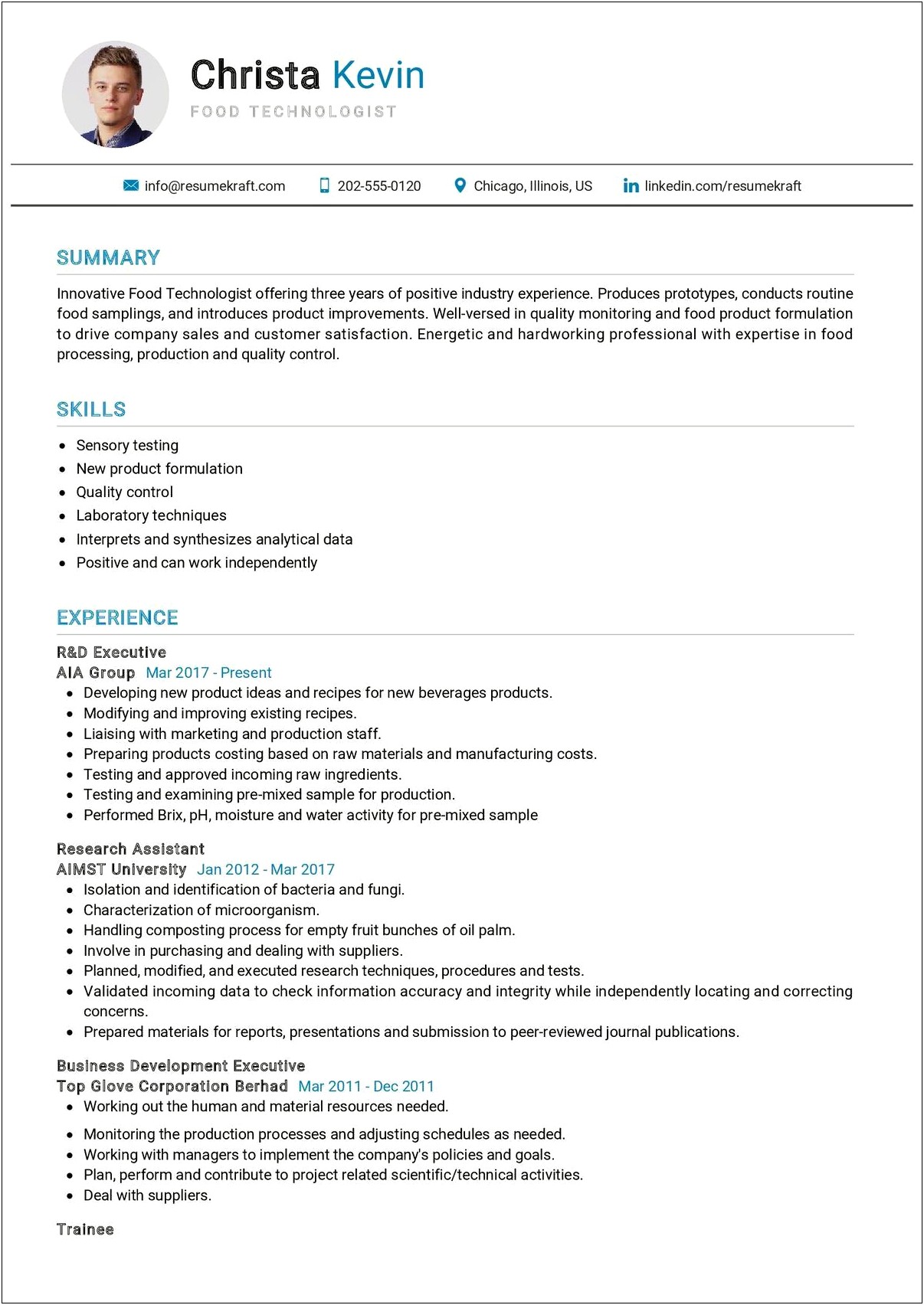 Entry Level Medical Technologist Resume Examples