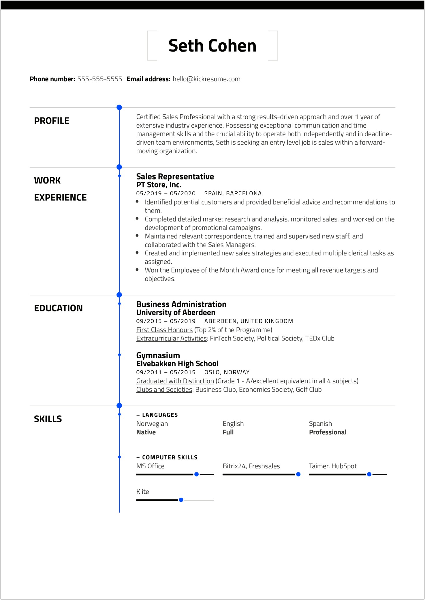 Entry Level Office Assistant Resume Sample