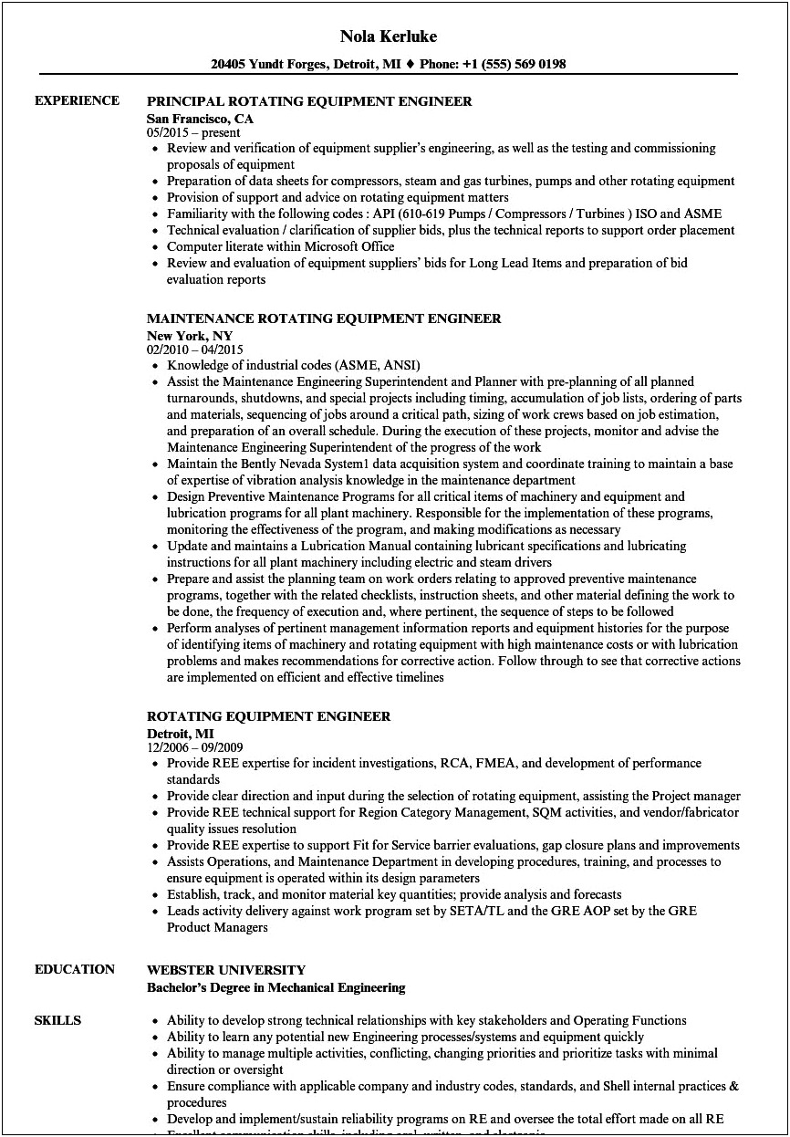 Entry Level Oil And Gas Engineering Resume Objective