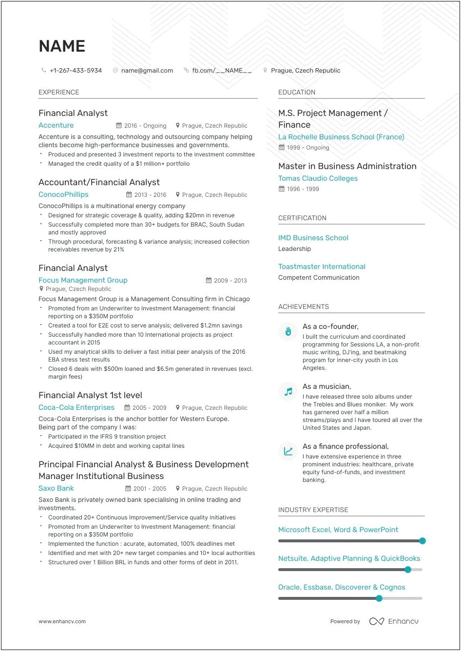 Entry Level Portfolio Analyst Resume Examples