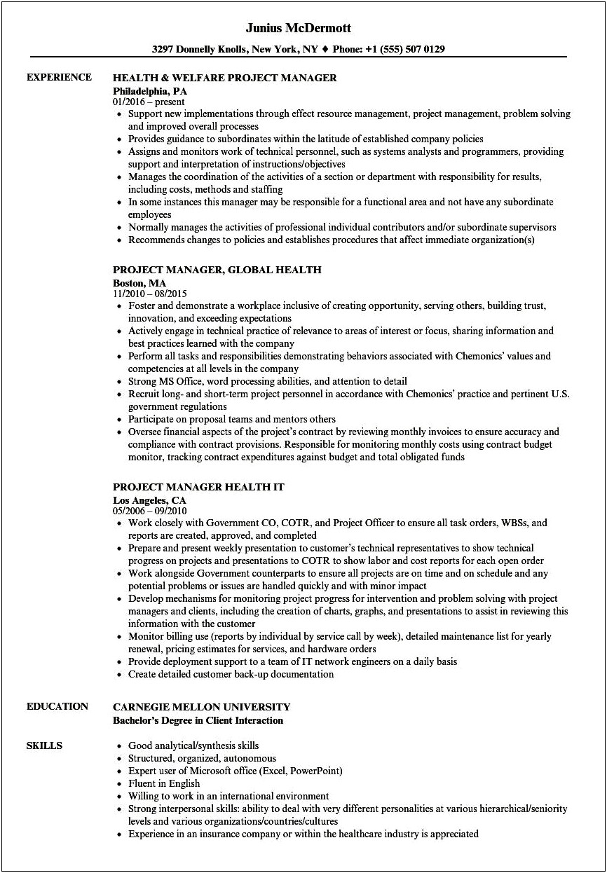 Entry Level Project Coordinator Resume Objective