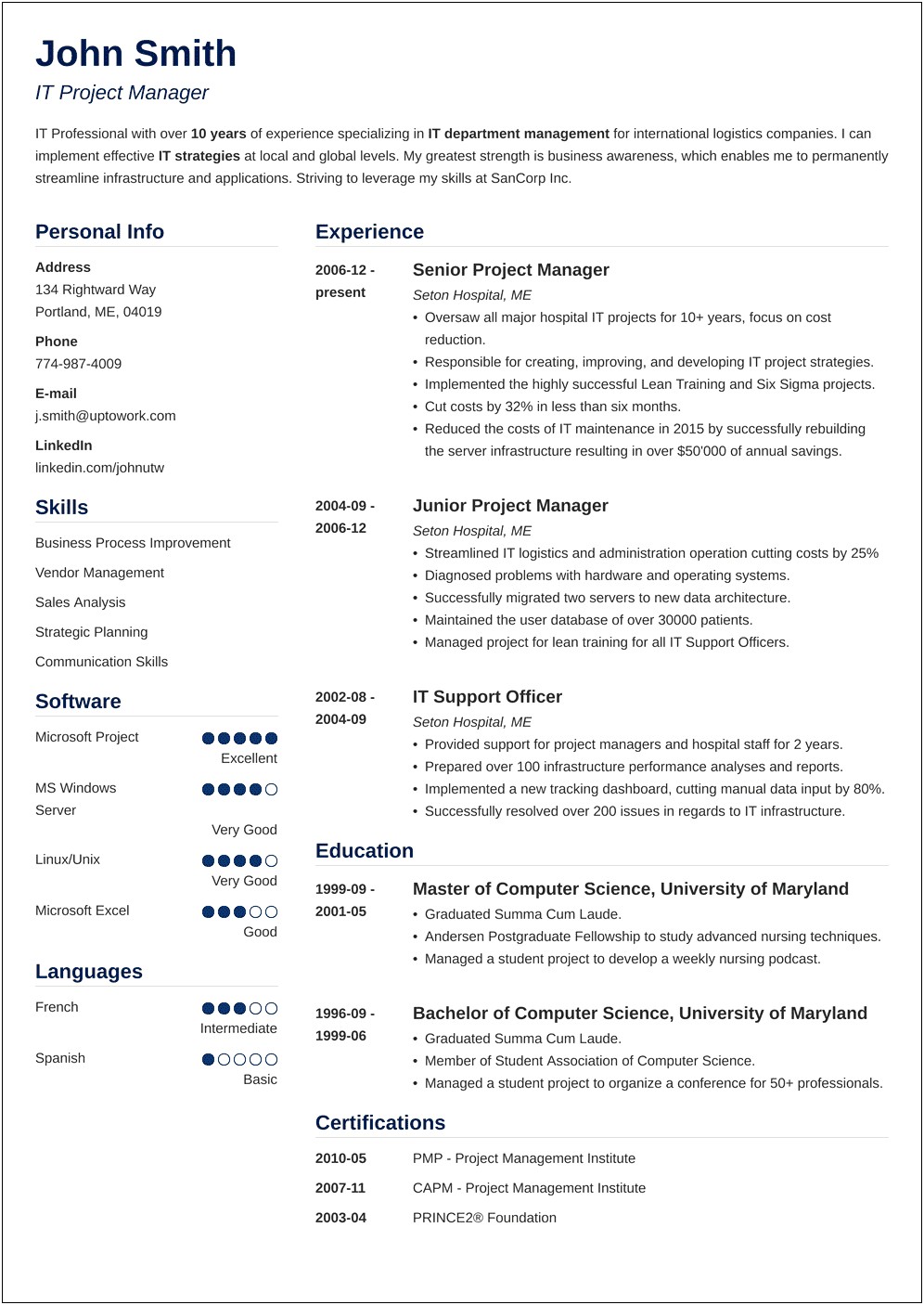 Entry Level Project Manager Resume Objective