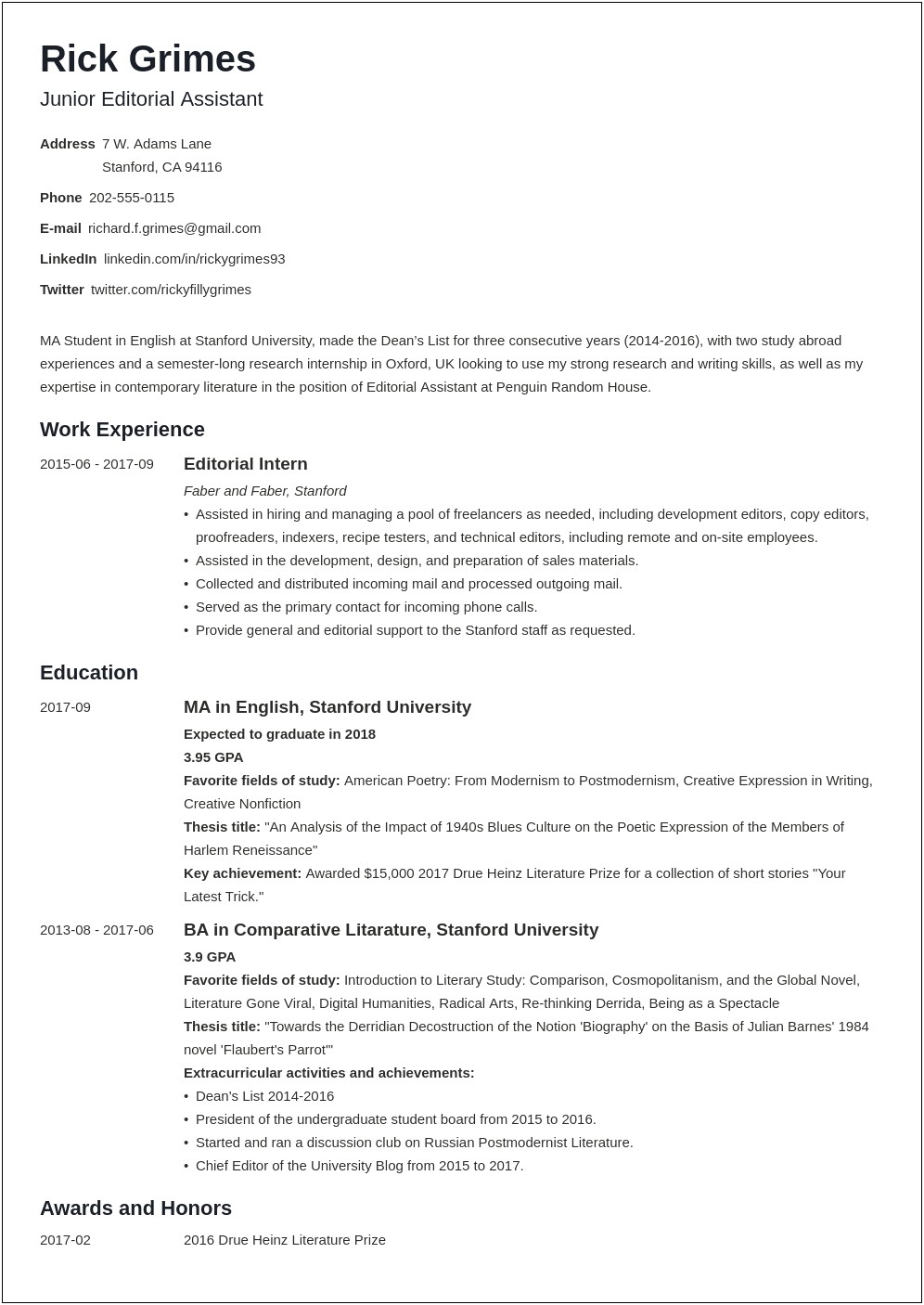 Entry Level Recruiter Resume No Experience