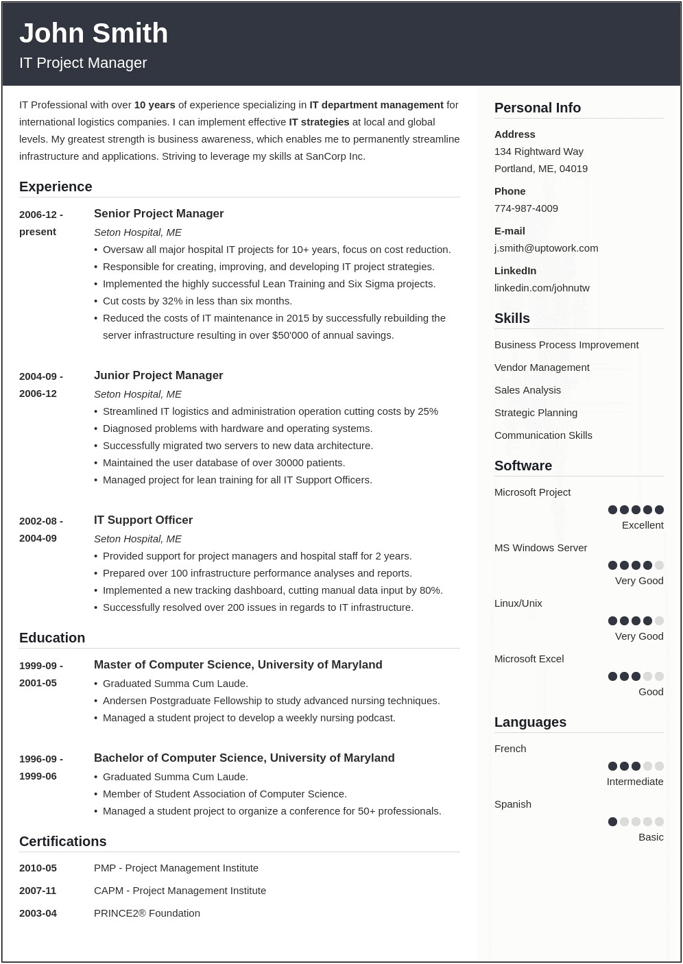 Entry Level Resume Ats Optimized Free Download
