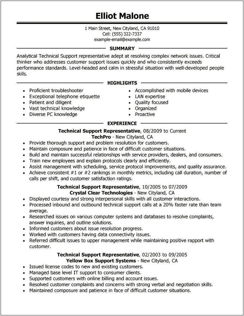 Entry Level Resume No Experience Sample