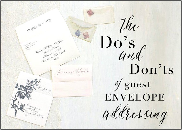 Etiquette Addressing Wedding Invitations Single Envelope