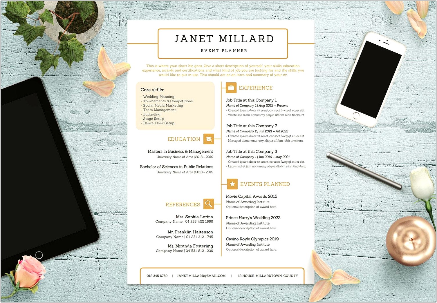 Event Planning Resume Samples That Are Free