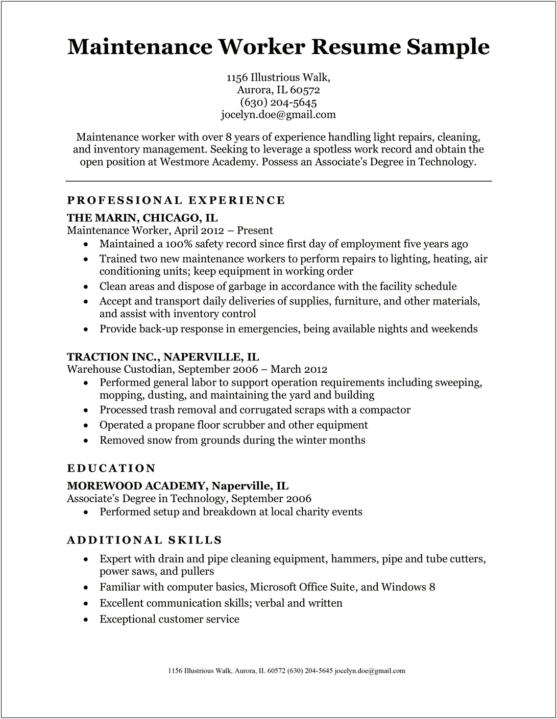 Example Associate's Degree On A Resume
