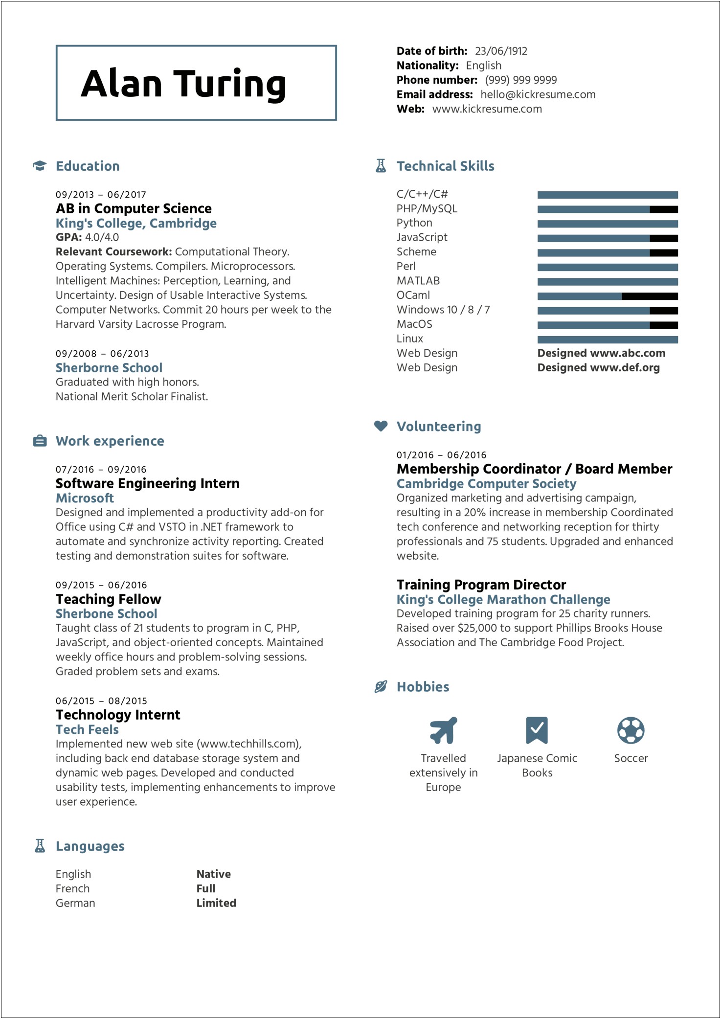 Example Of A Cs Student Resume