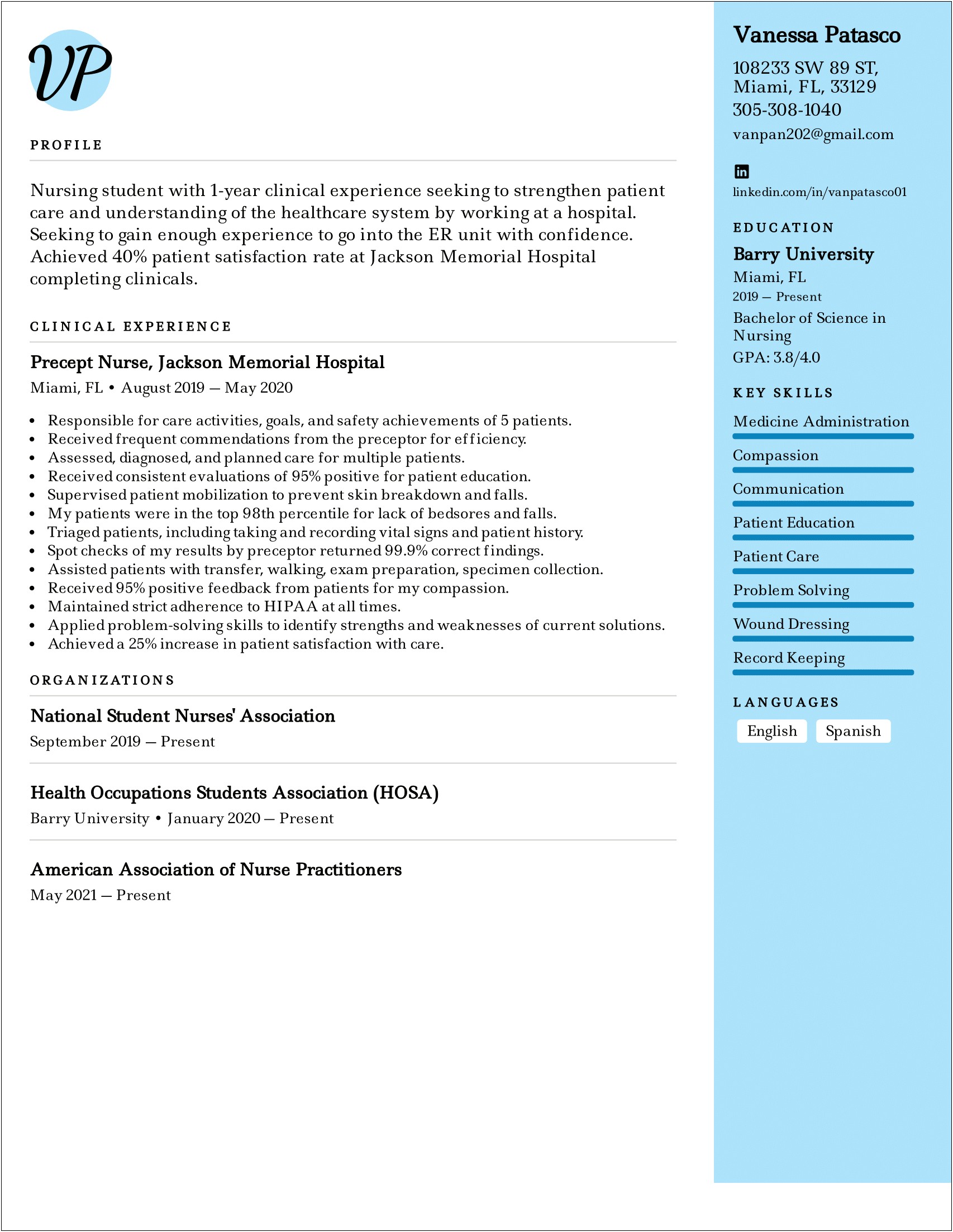 Example Of A Nursing And Dental Hygiene Resume