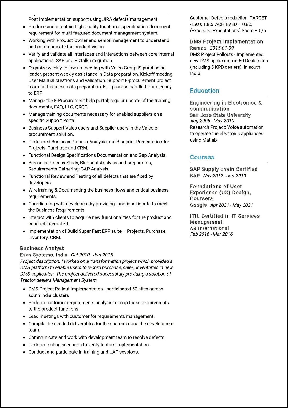 Example Of A Research Analyst Resume