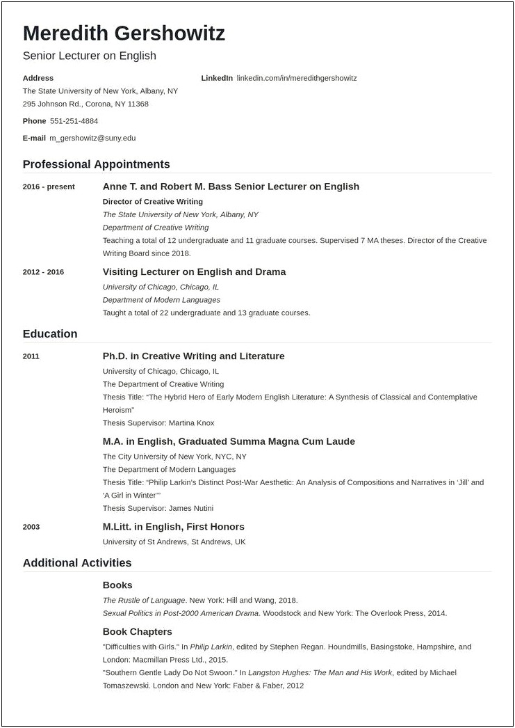 Example Of A Resume For A Medical Student