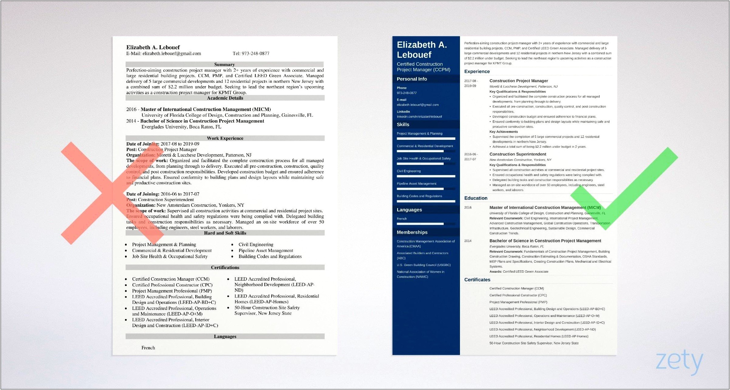 Example Of A Resume For A Project Manager