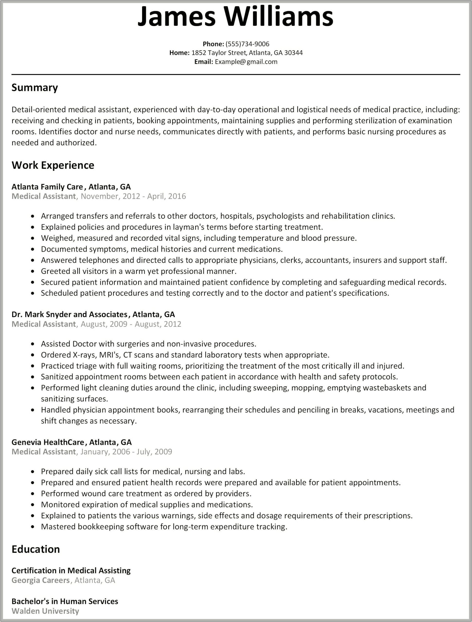 Example Of A Resume For An Electrician