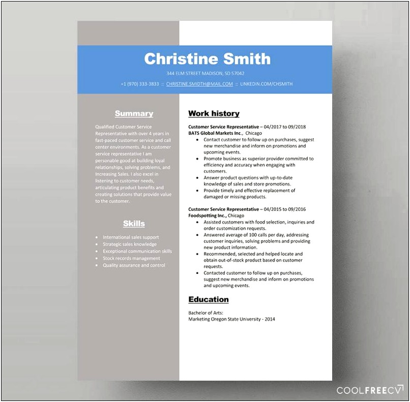 Example Of A Resume With Cashier Experience