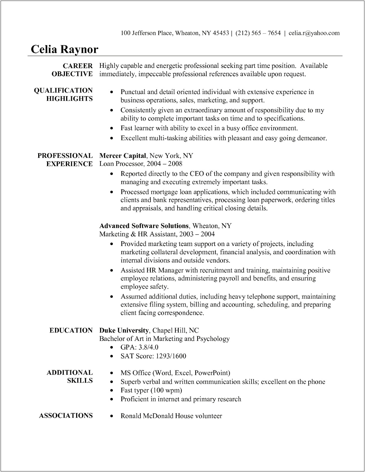 Example Of Administrative Assistant Objective On Resume
