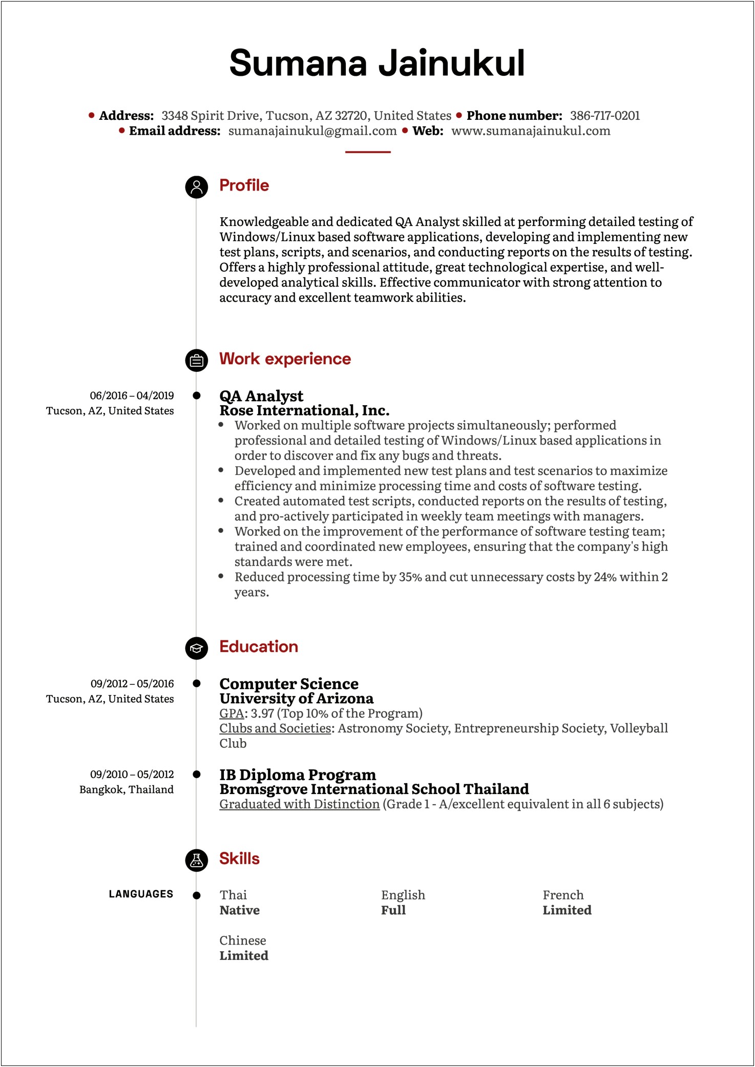 Example Of Analytical Skills In A Resume