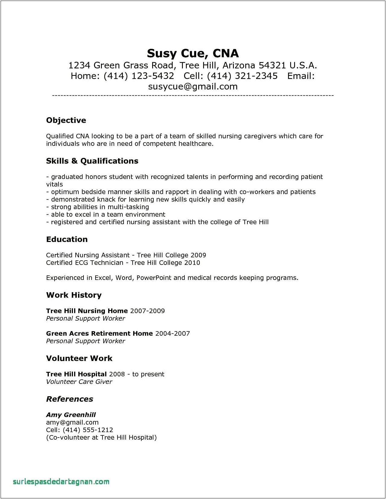 Example Of Caregiver Resume With No Experience
