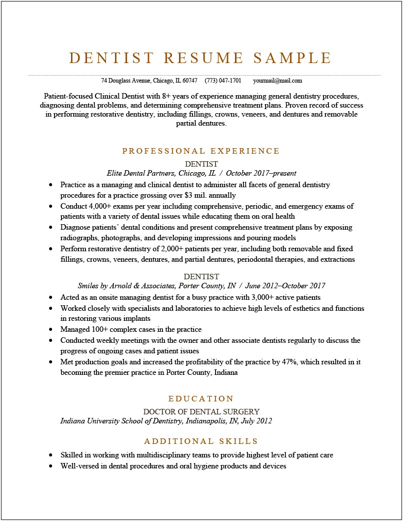 Example Of Dental Assistant Resume Objective