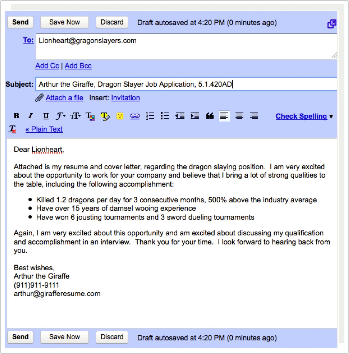 Example Of Email Submitting Resume Documents