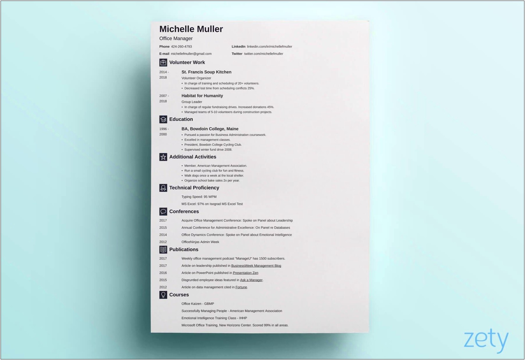 Example Of Footer On Two Page Resume