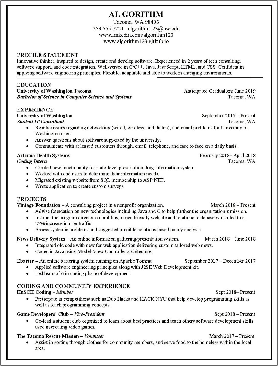 Example Of Good Resume And Cover Letter