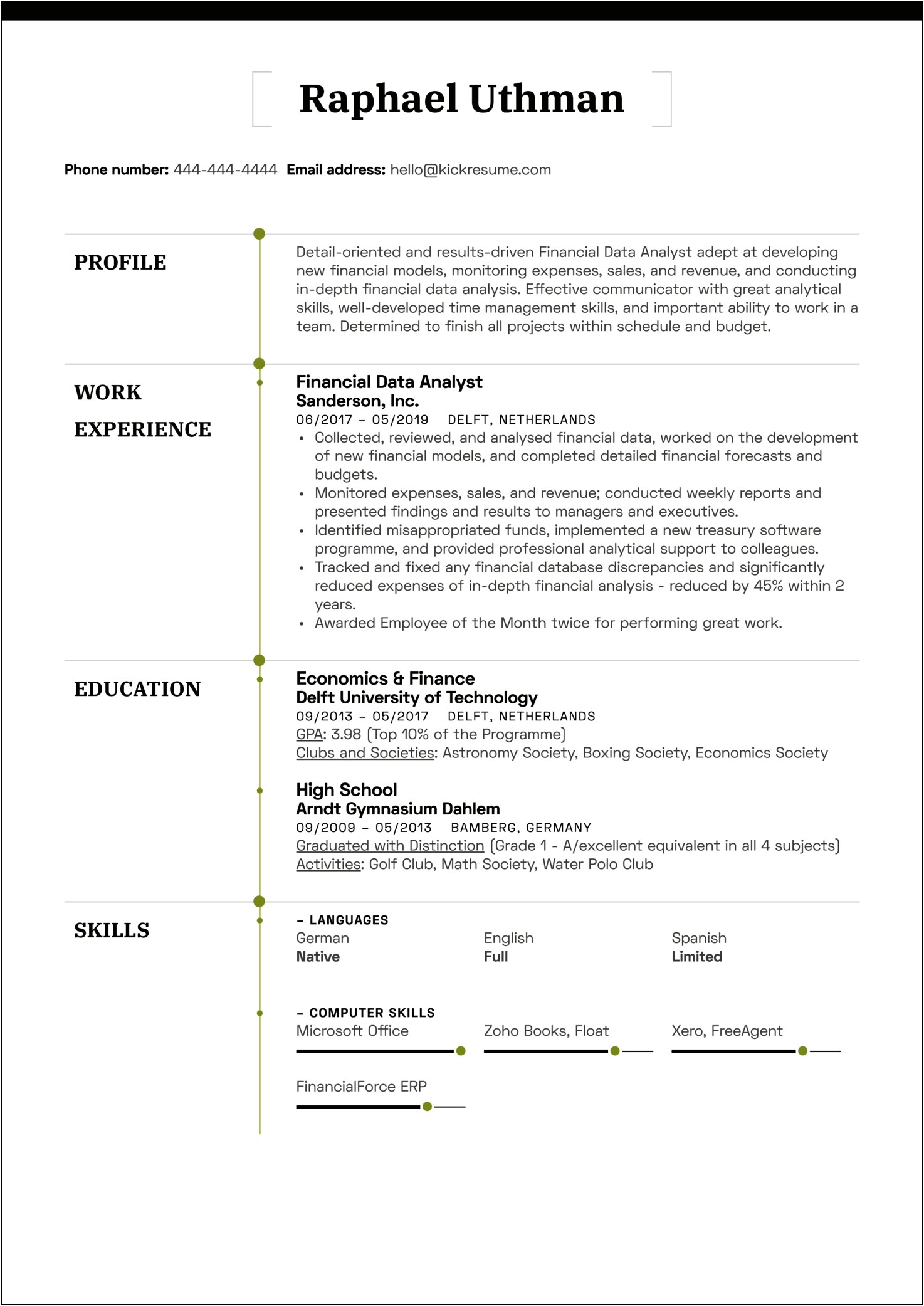 Example Of Good Resume For Finance Researcher