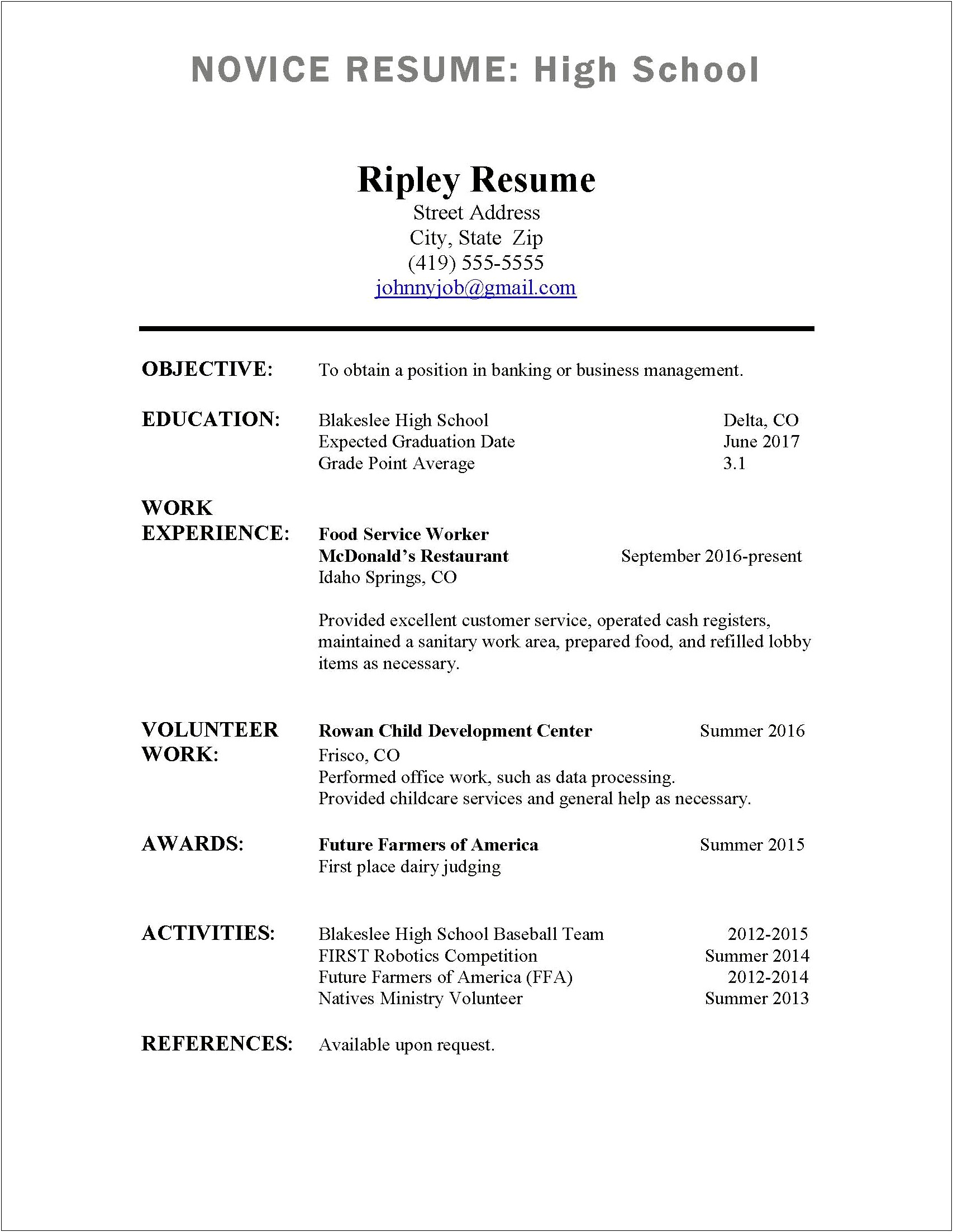 Example Of Graduation Date On Resume