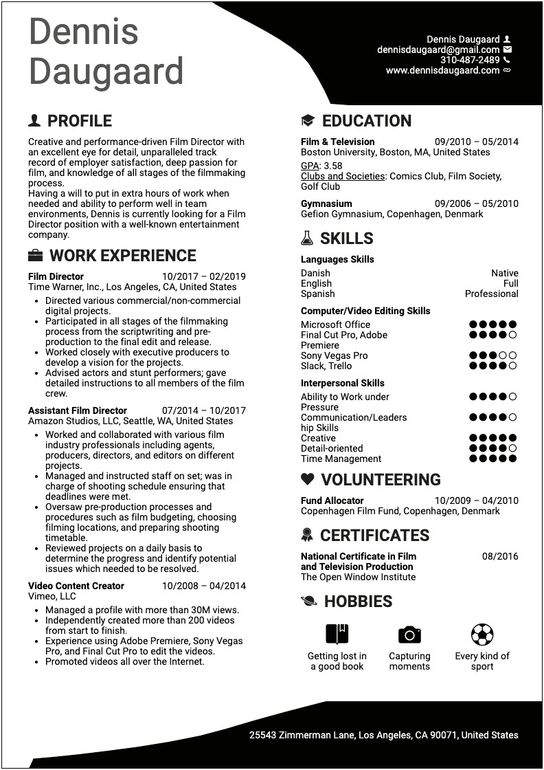 Example Of Gre Scores On A Resume