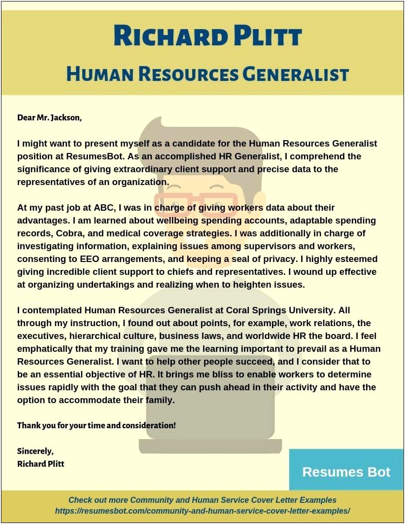 Example Of Human Resource Resume And Cover Letter