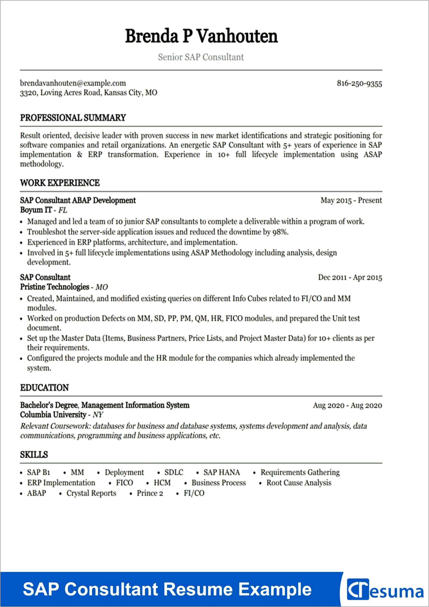 Example Of Keyword Summary In A Resume